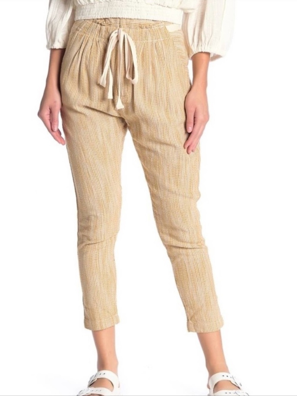 Free People Yellow Striped Pants